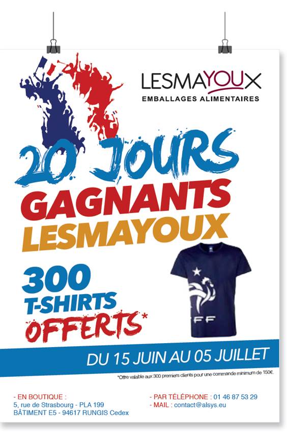 Les 20 jours gagnants Lesmayoux : 300 tee-shirts offerts